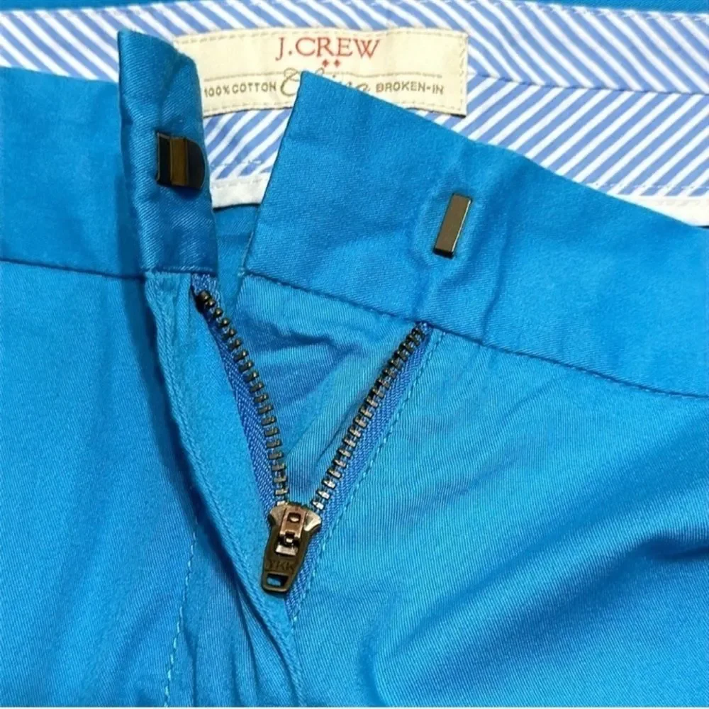 J.Crew Turquoise Cotton Chino Flat Front Shorts Size 8 Coastal Resort